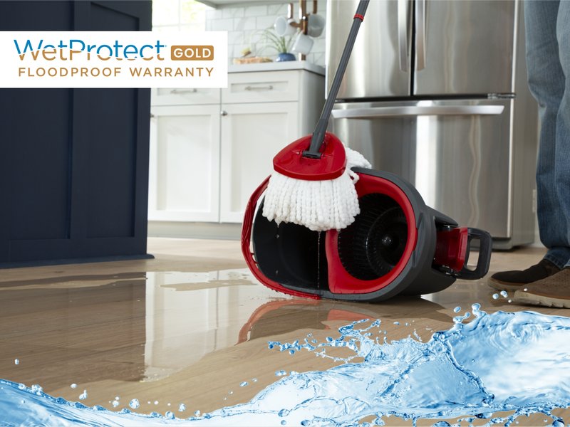 Mopping a waterproof SolidTech R Floor